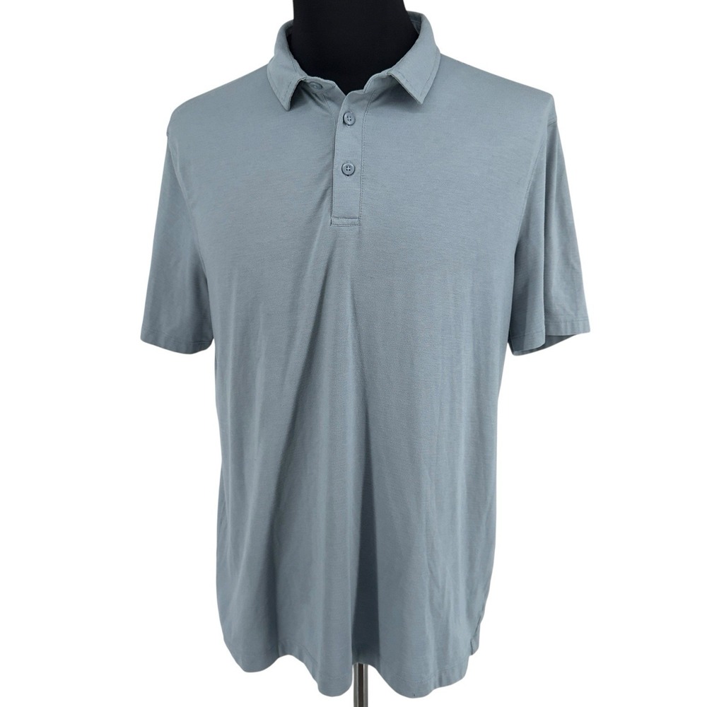 Lululemon Mens Short Sleeve Polo Shirt Slate Blue Grey Athletic Golf Activewear